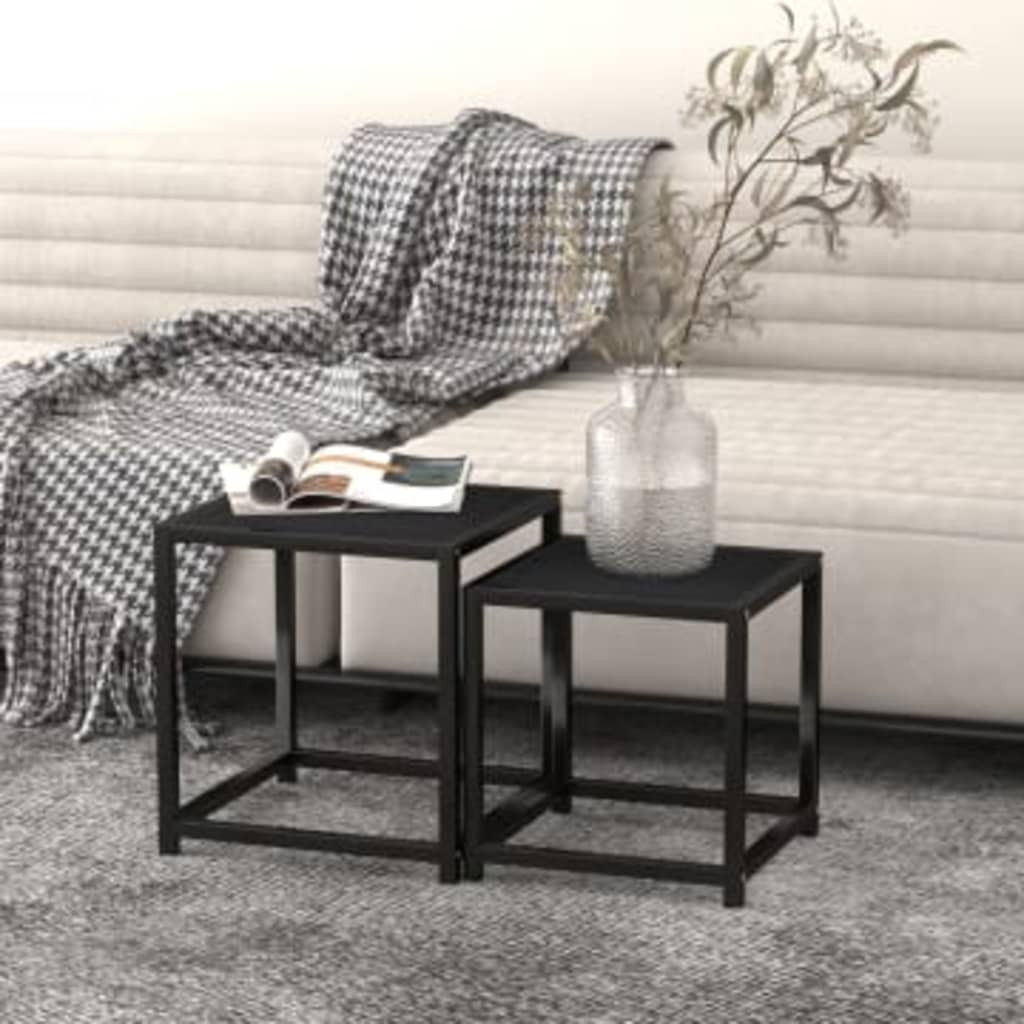 2 db fekete MDF dohányzóasztal 2 db fekete MDF dohányzóasztal