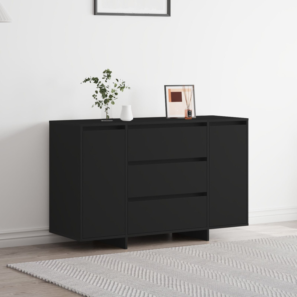 Oldalszekrény Fekete 120x41x75 cm Műanyag