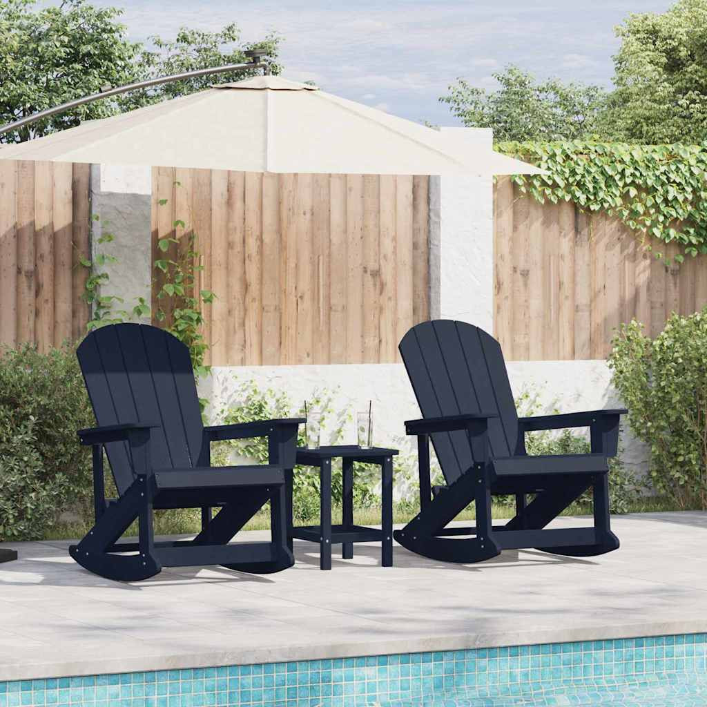 Kerti lounge szett 3 pcs Tengerészkék HDPE