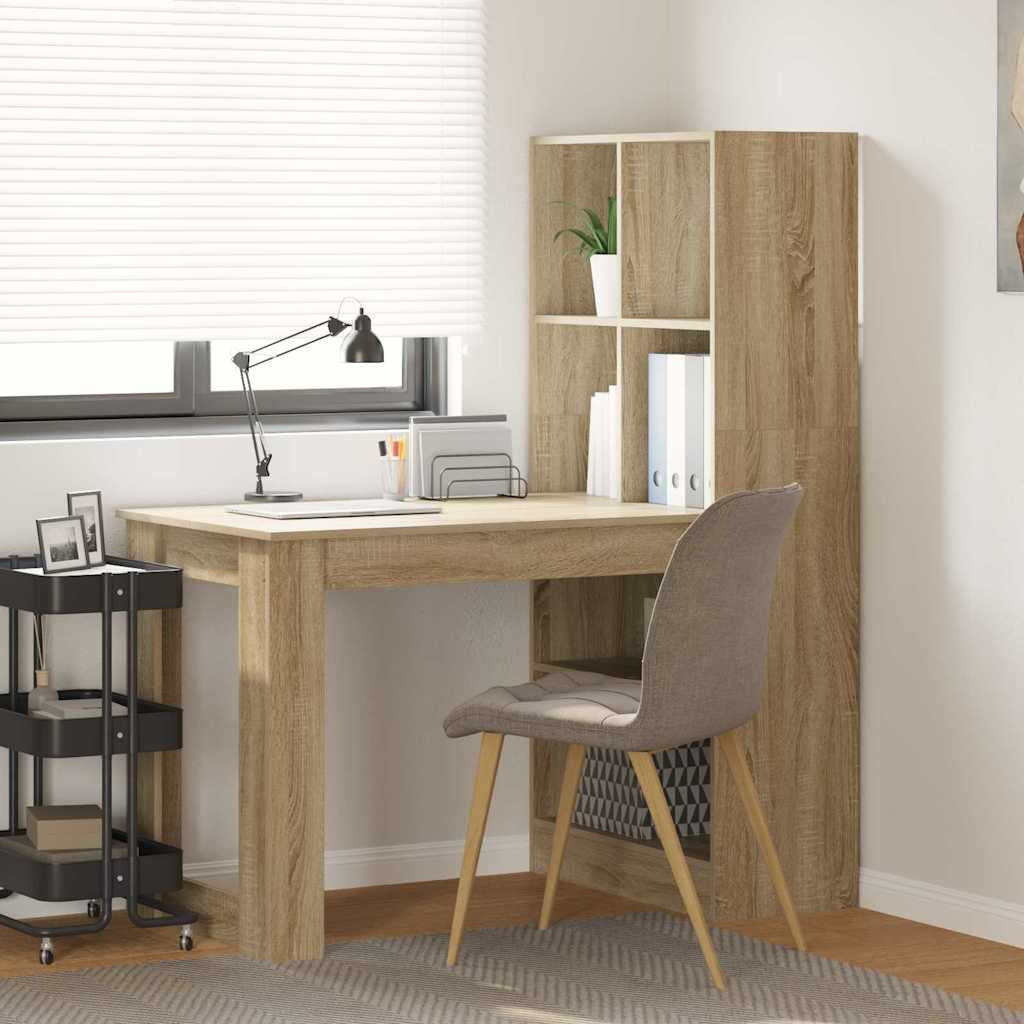Asztal polcokkal sonoma tölgy 122 x 67 x 145 cm Faanyag