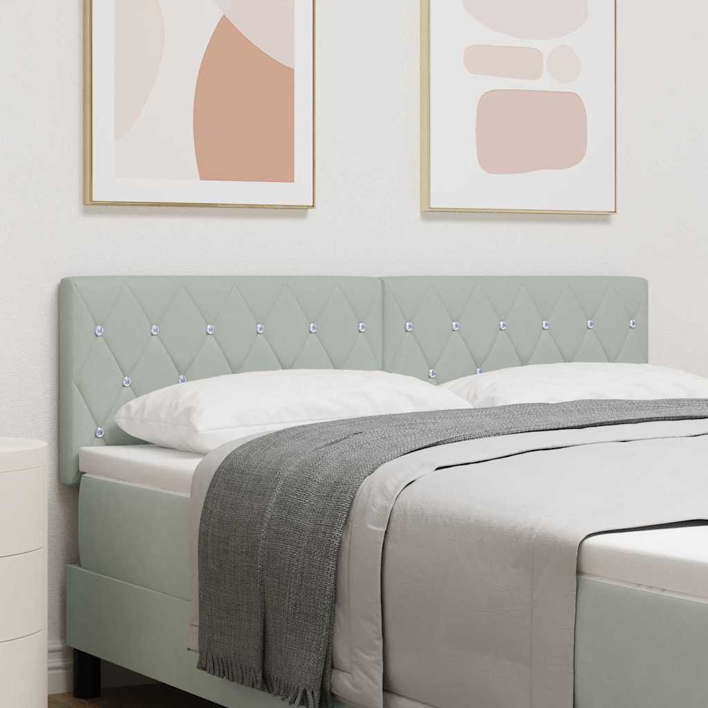 LED Fejtámla LED -es lámpákkal Világosszürke 144 cm Bársony LED Fejtámla LED -es lámpákkal Világosszürke 144 cm Bársony