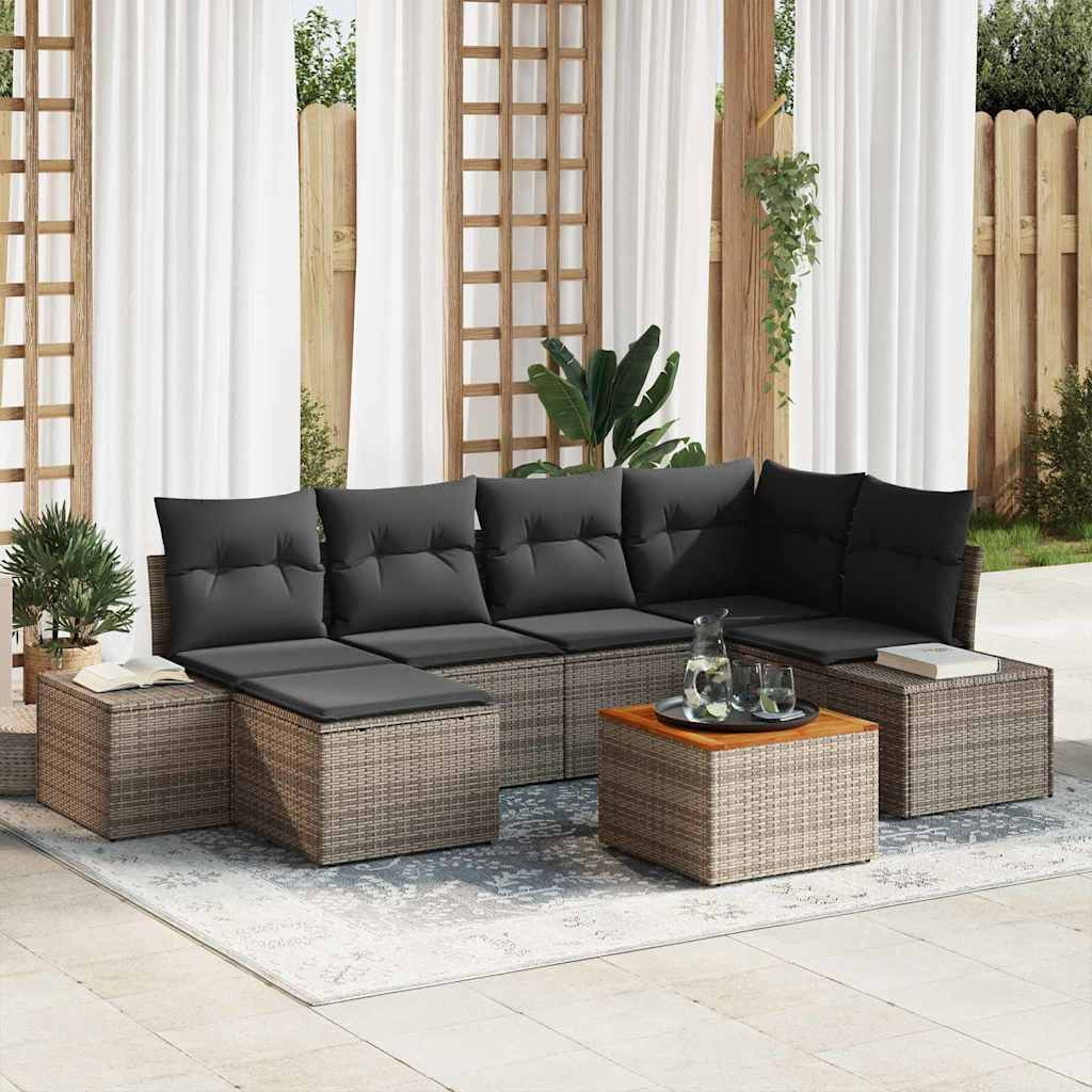 vidaXL Kerti Kanapé Szett 7 pcs Szürke