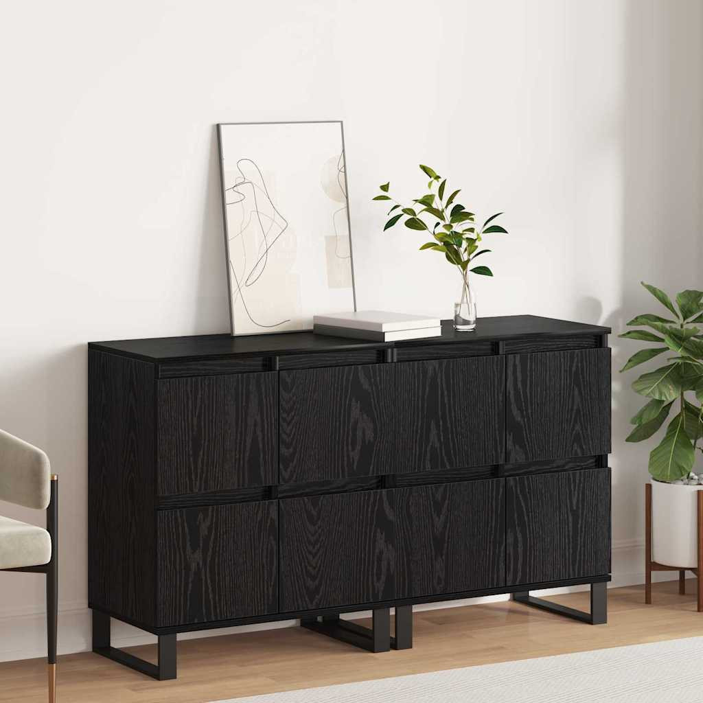 Széf 2 pcs Fekete tölgy 60 x 35 x 70 cm