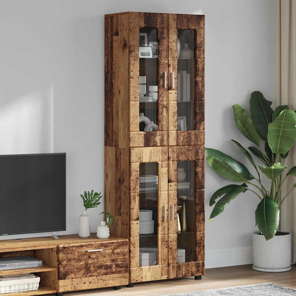 Magasfiú polcokkal tárolóval Öreg fa 60 x 35 x 182 cm Faanyag
