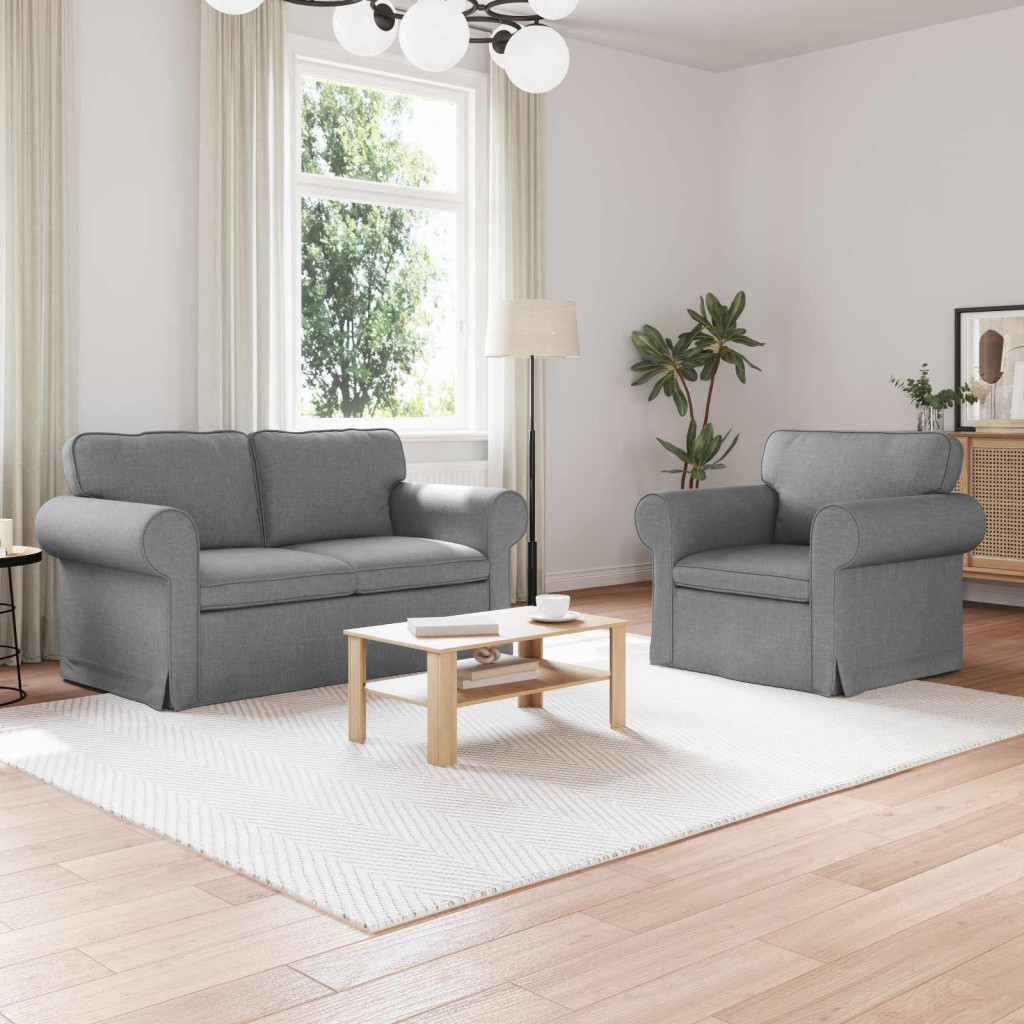 vidaXL Kanapé 2 pcs Világosszürke