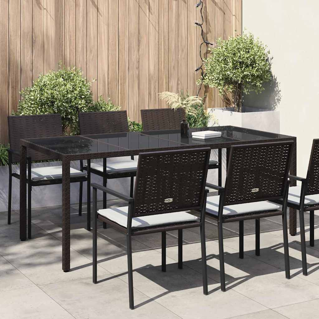 Kerti Étkezőasztal Barna 190x90x75 cm Poli Rattan