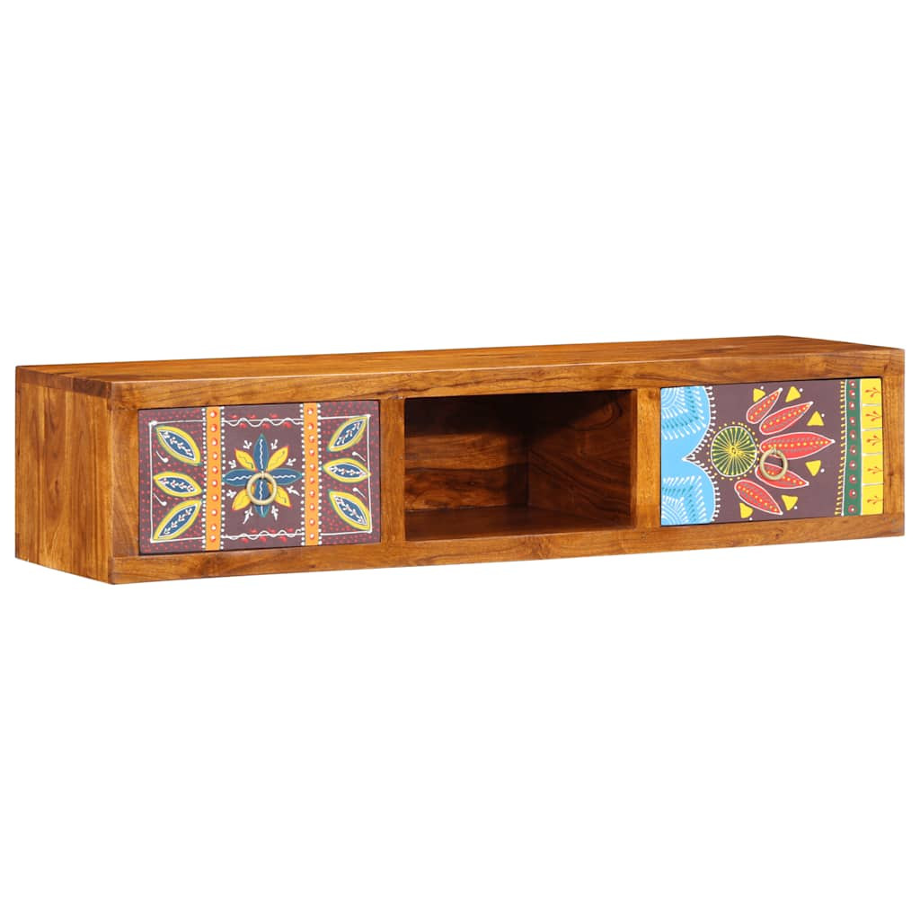 tömör akácfa többszínű TV-szekrény 100x30x22