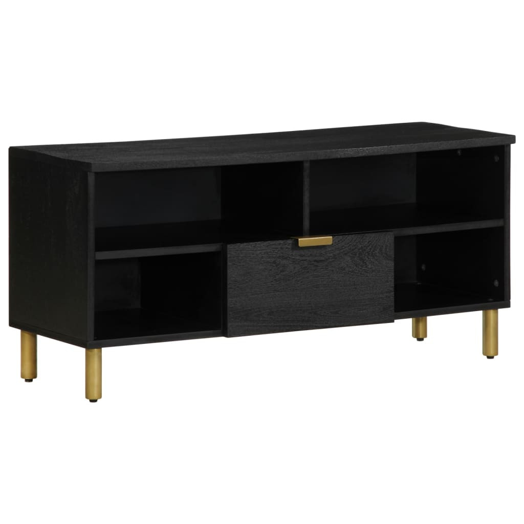 fekete szerelt fa TV-szekrény 100 x 33 x 46 cm