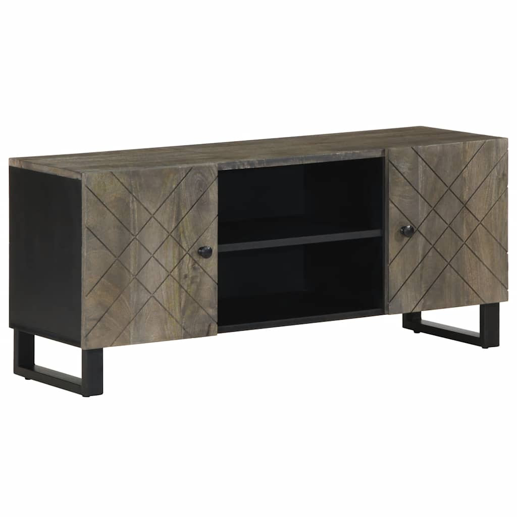 fekete tömör mangófa TV-szekrény 105 x 33 x 46 cm