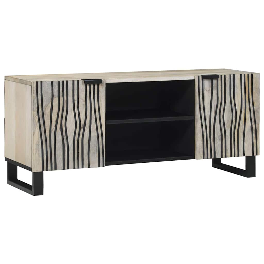 TV szekrény Fehér 160 x 30 x 30.5 cm tömör mangófa