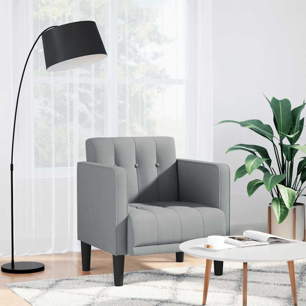 világosszürke szövet kanapészék karfás szék 53 cm