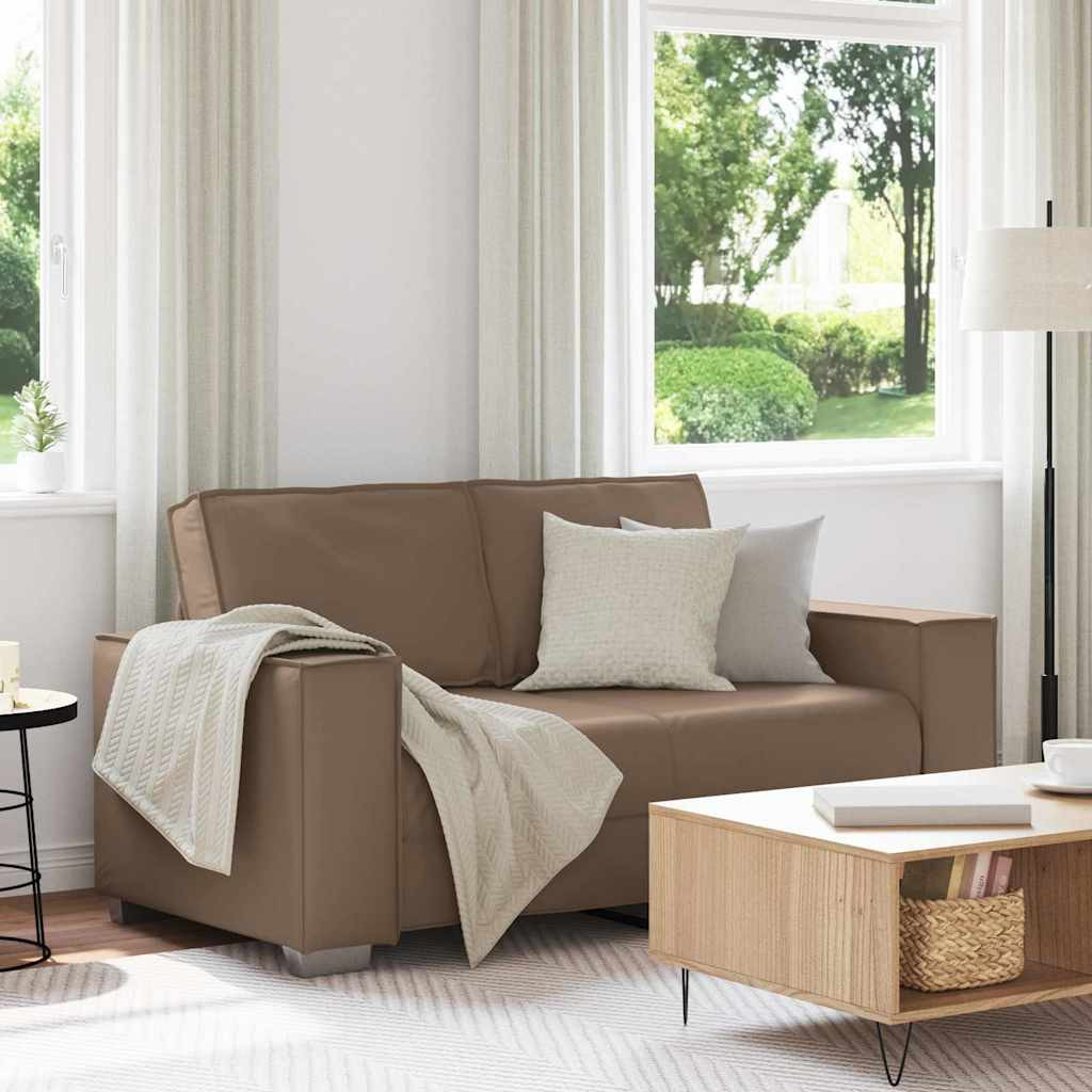 120 cm-es Loveseat Kanapé párnával Cappuccino Műbőr