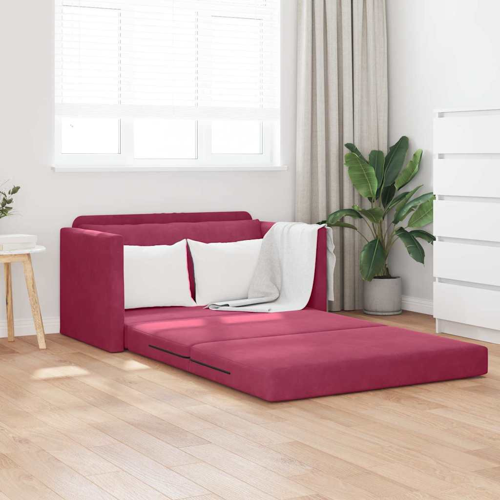 Kanapéágy 110cm Bordó Bársony