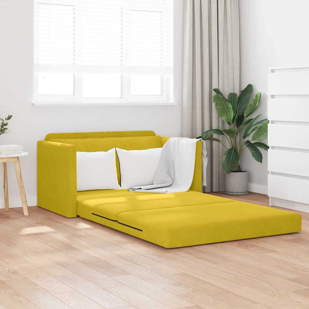 vidaXL Kanapéágy 110cm Napraforgó sárga Bársony