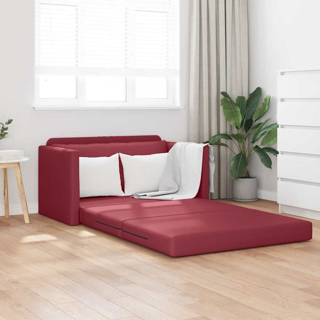 vidaXL Kanapéágy 110cm Bordó Mübőr