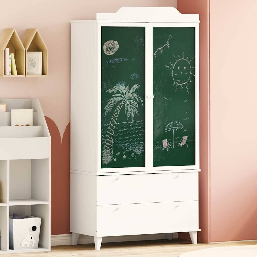 Krétával Írt Dresser ROROS Fehér 90 x 45 x 180 cm Faanyag