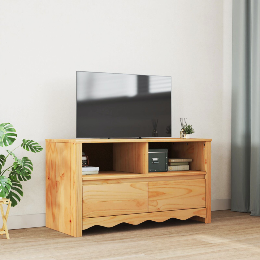 TV Szekrény "DRAMMEN" 99x43x55 cm Tömör Fenyő TV Szekrény "DRAMMEN" 99x43x55 cm Tömör Fenyő