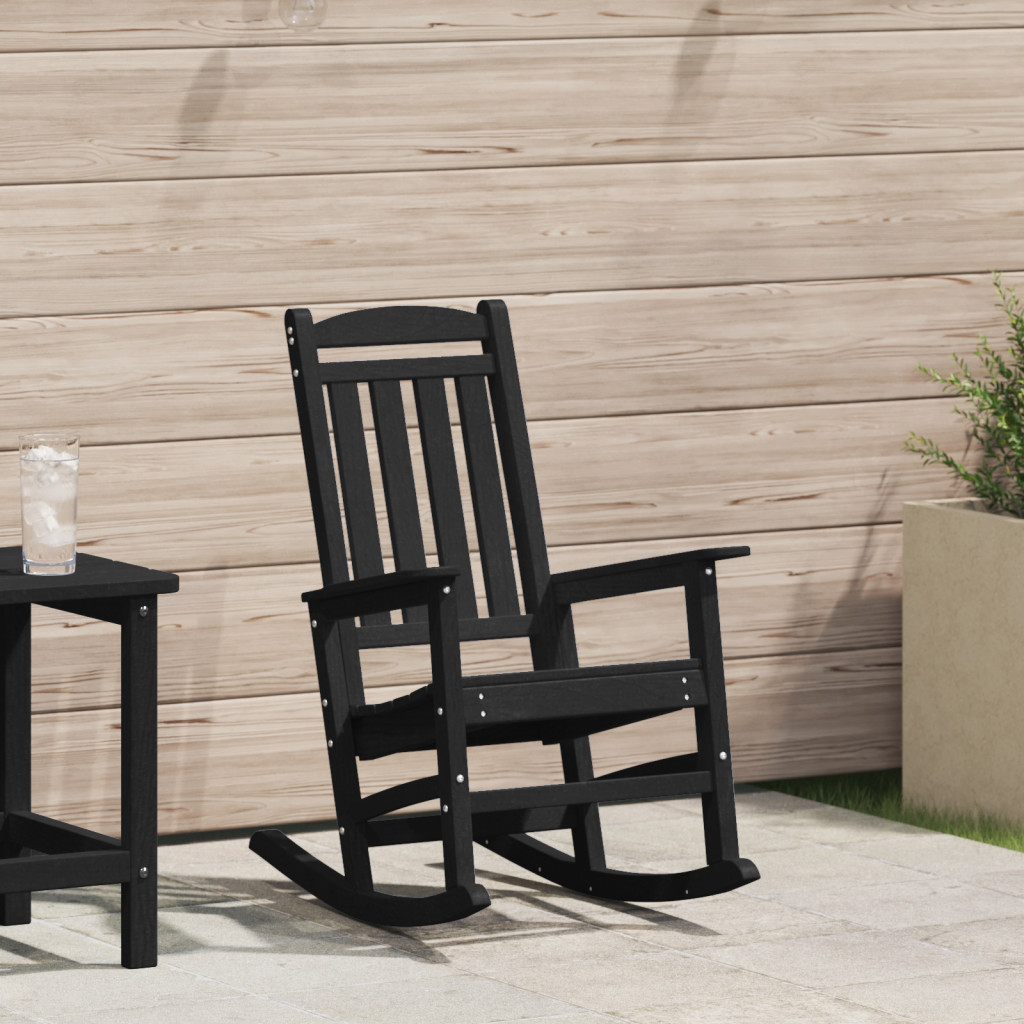 Kerti Hintaszék Fekete 70x92x108 cm HDPE