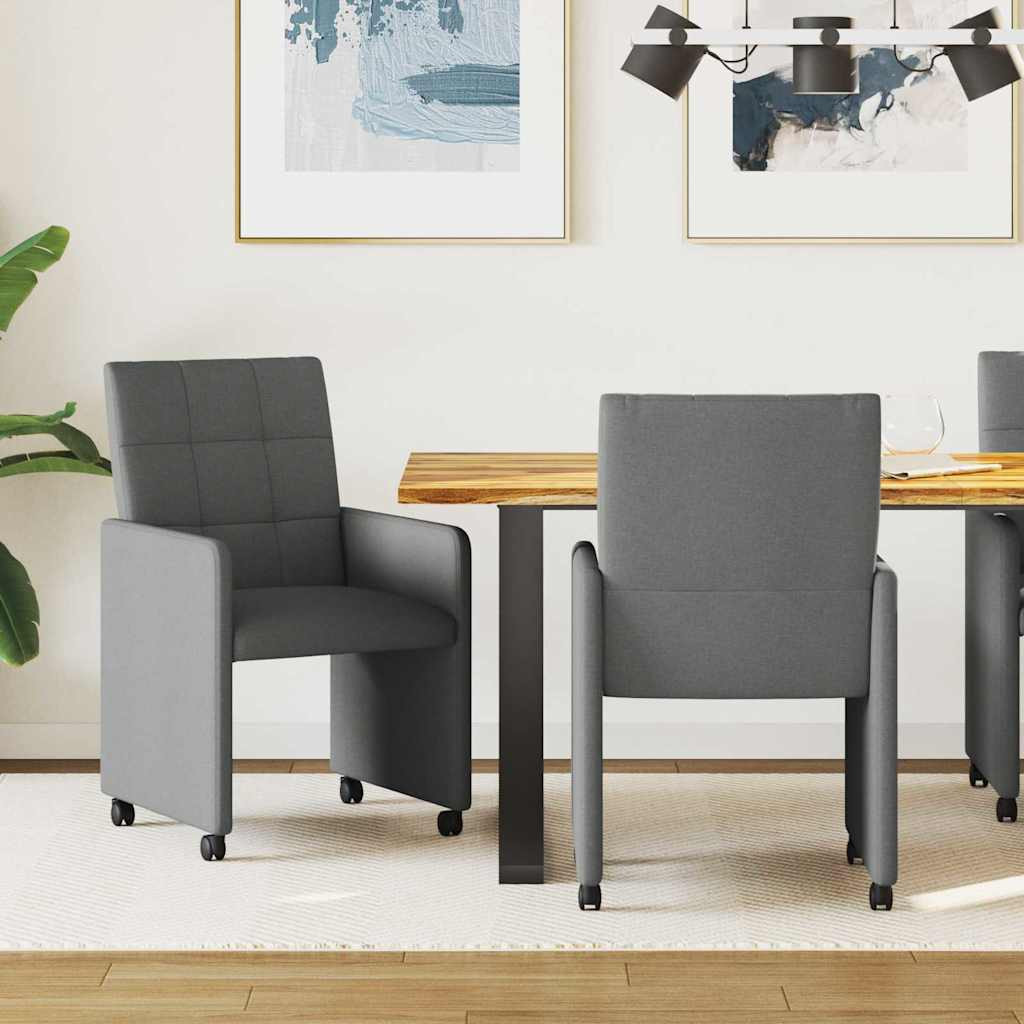 Kerekes Étkező Székek 2 pcs Sötétszürke 58 x 65 x 94 cm szövet