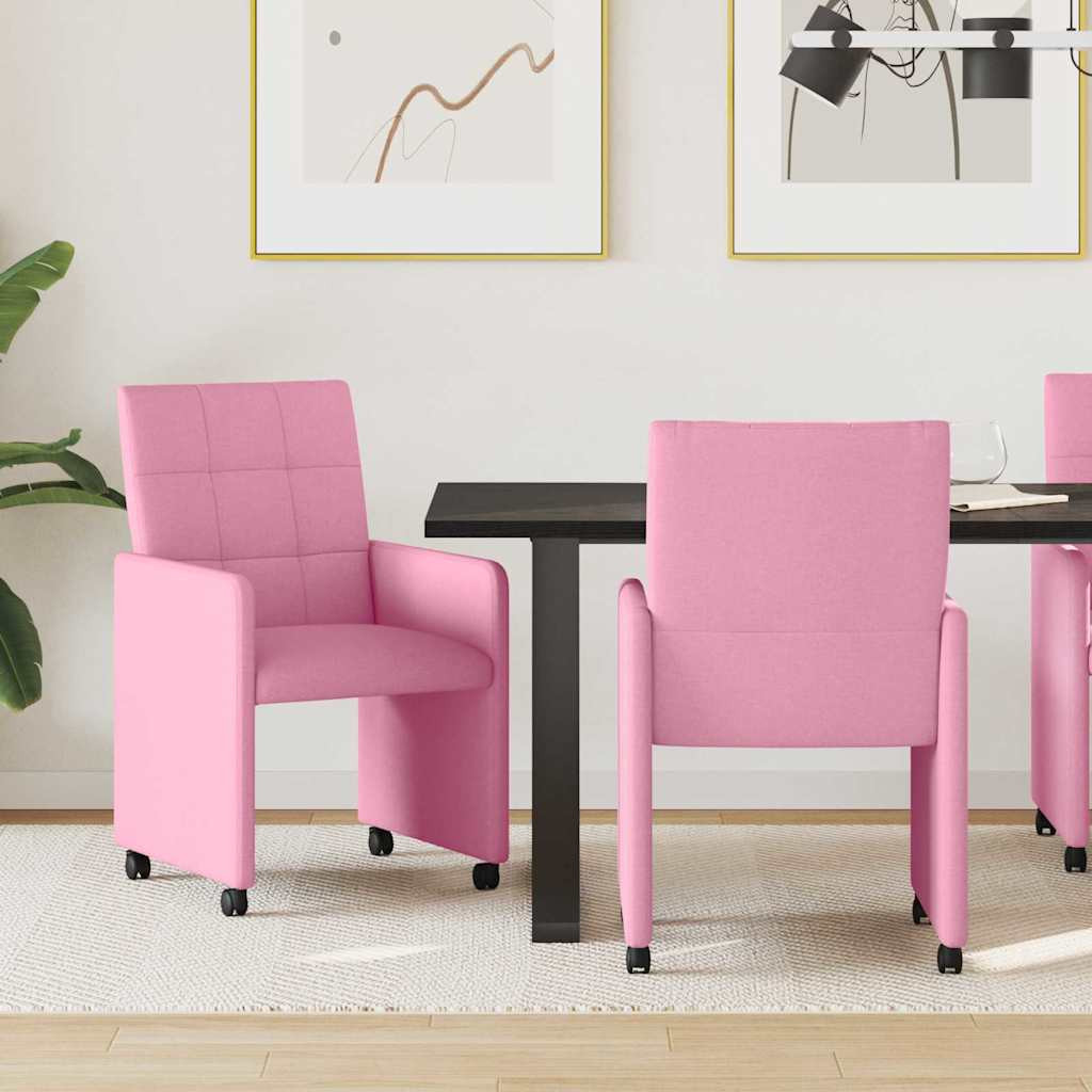 Kerekes Étkező Székek 2 pcs Rózsaszín 58 x 65 x 94 cm szövet