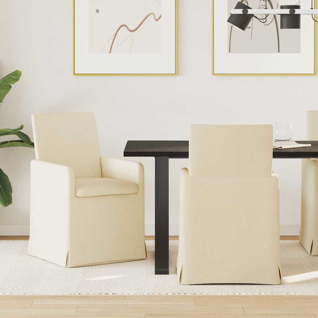 Étkező Székek 2 pcs Krém 57 x 67 x 95 cm szövet