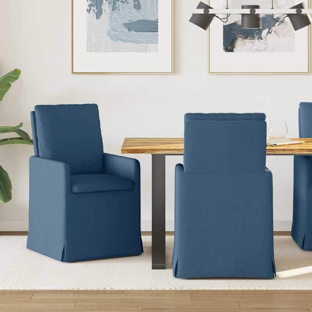 Étkező Székek 2 pcs Kék 57 x 67 x 98 cm szövet