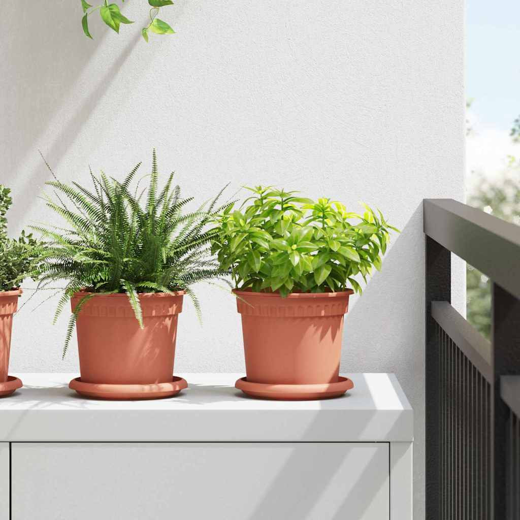 vidaXL Kerek Virágcserép 24 pcs Tégla Vörös Ø 15 x 12 cm Műanyag