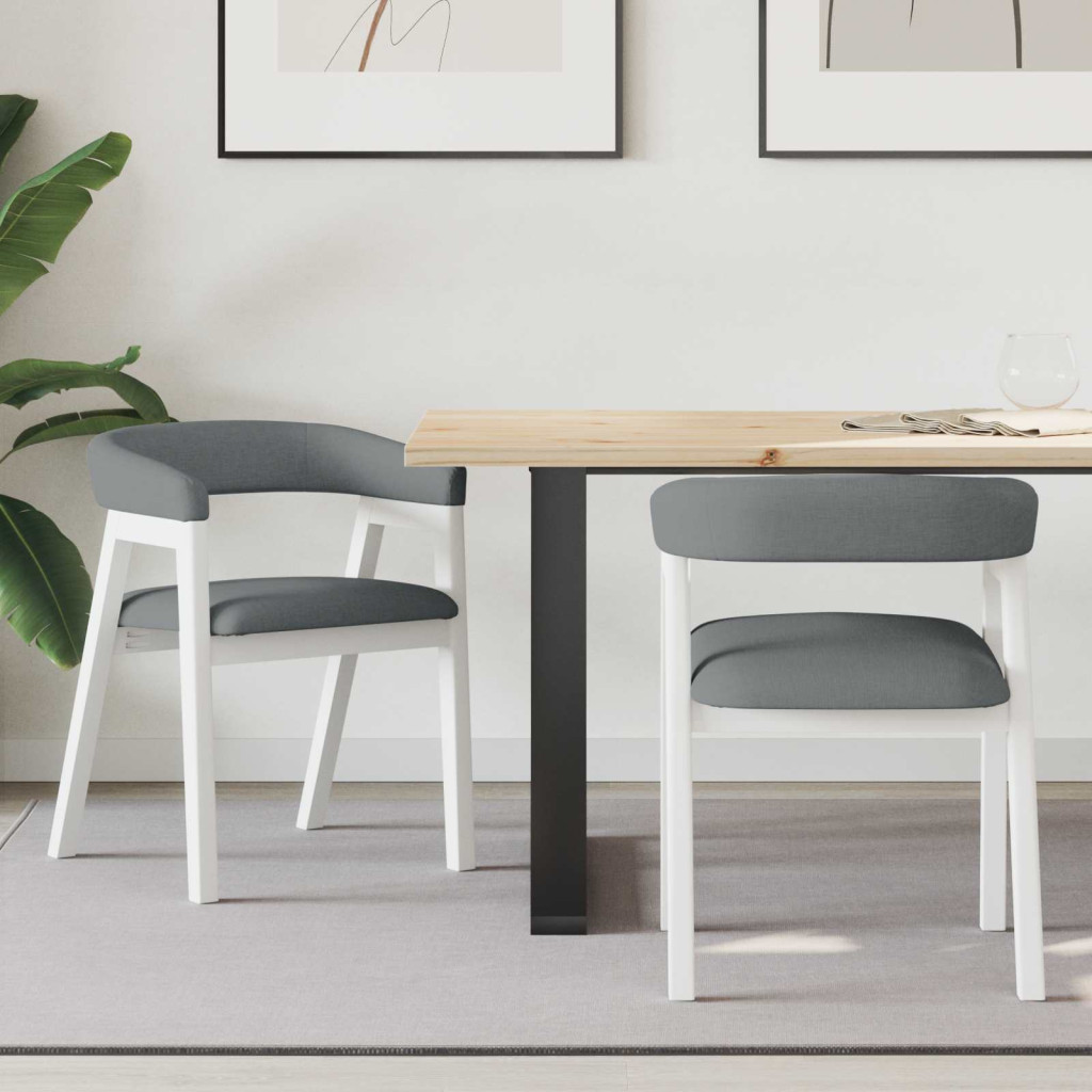 Étkező Székek 2 pcs Fehér 54 x 57 x 73 cm Tömör Gumi Fa