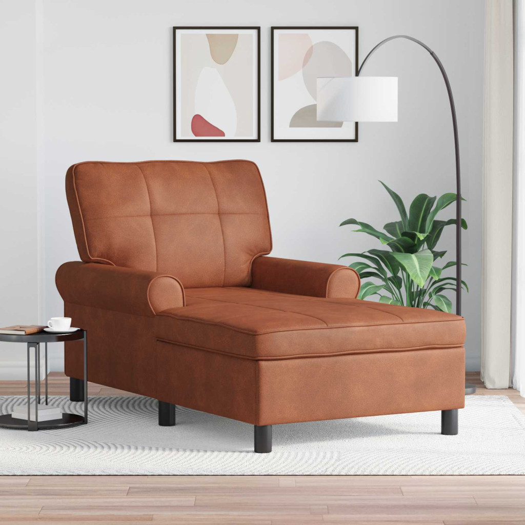 PÁRÁS FOTEL párnával Barna 91 x 157 x 91 cm Antik PU