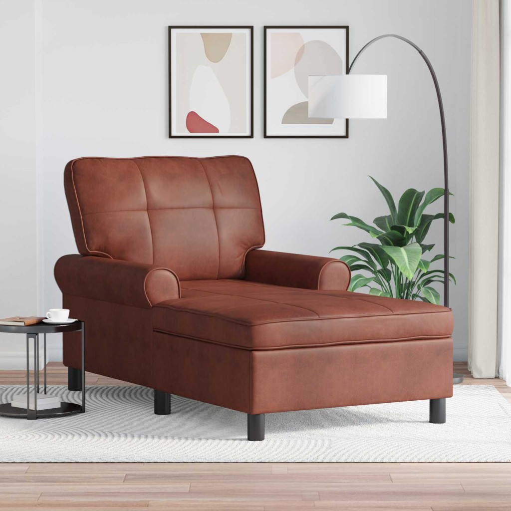PÁRÁS FOTEL párnával Fényes Barna 91 x 157 x 91 cm Antik PU