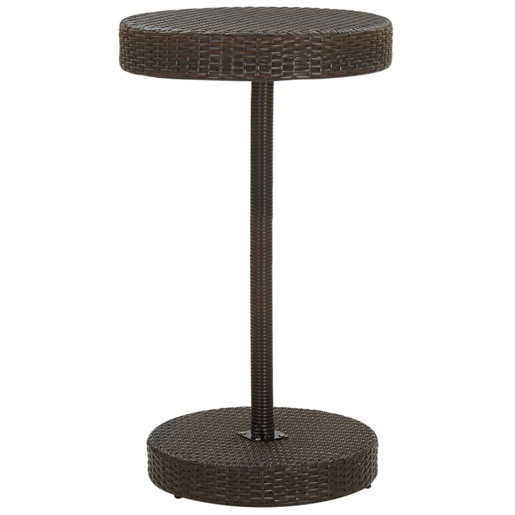 barna polyrattan kerti asztal 60,5 x 106 cm