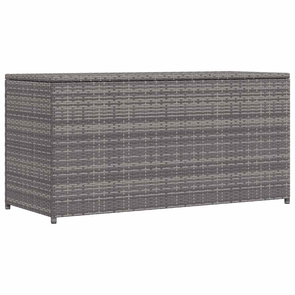szürke polyrattan kerti tárolóláda 120 x 50 x 60 cm