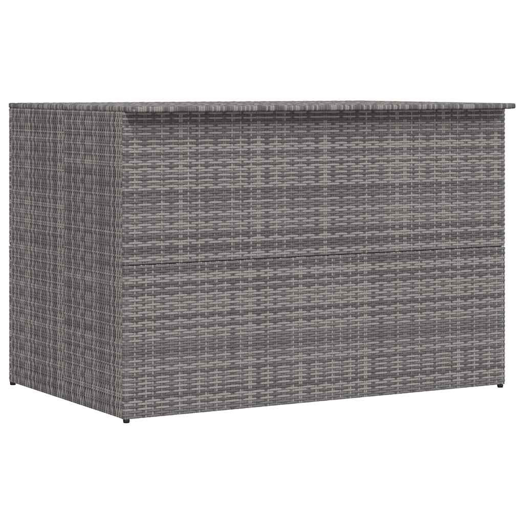szürke polyrattan kerti tárolóláda 150 x 100 x 100 cm