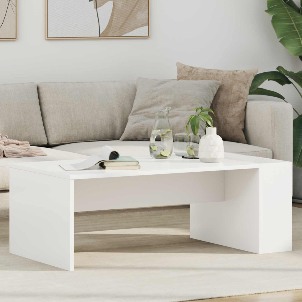 vidaXL Dohányzóasztal Fehér 95 x 50 x 34 cm Faanyag