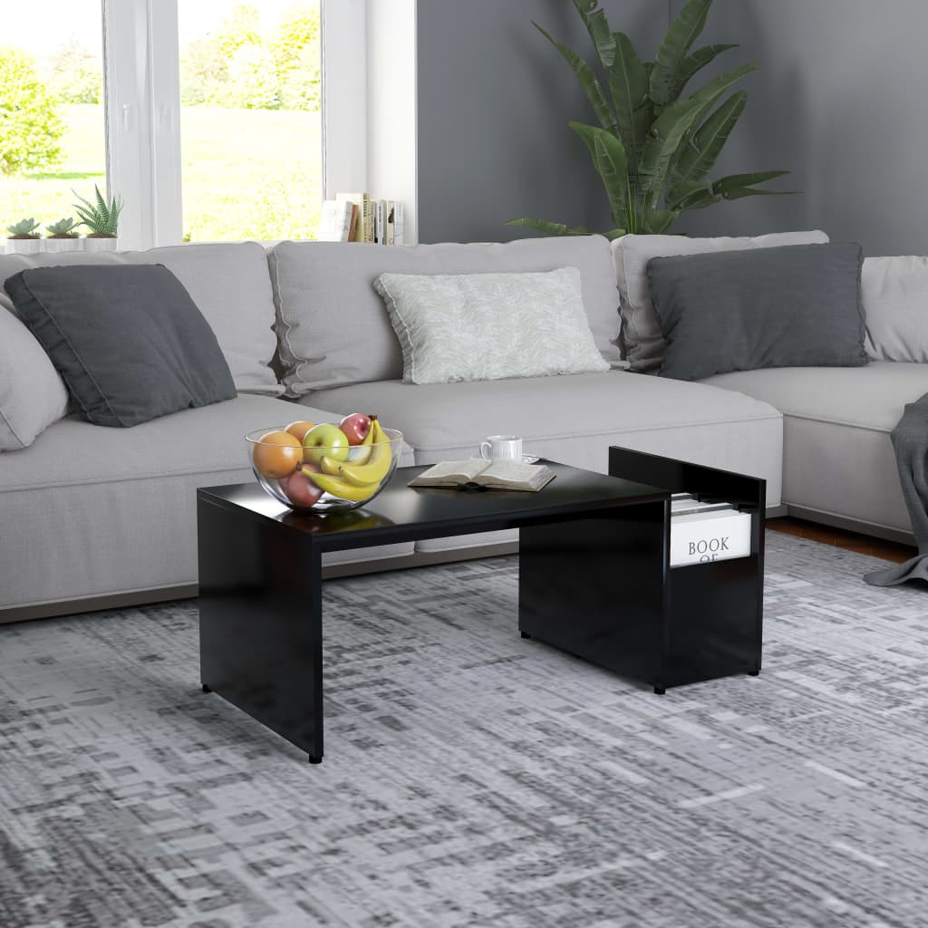 fekete szerelt fa dohányzóasztal 90 x 45 x 35 cm fekete szerelt fa dohányzóasztal 90 x 45 x 35 cm