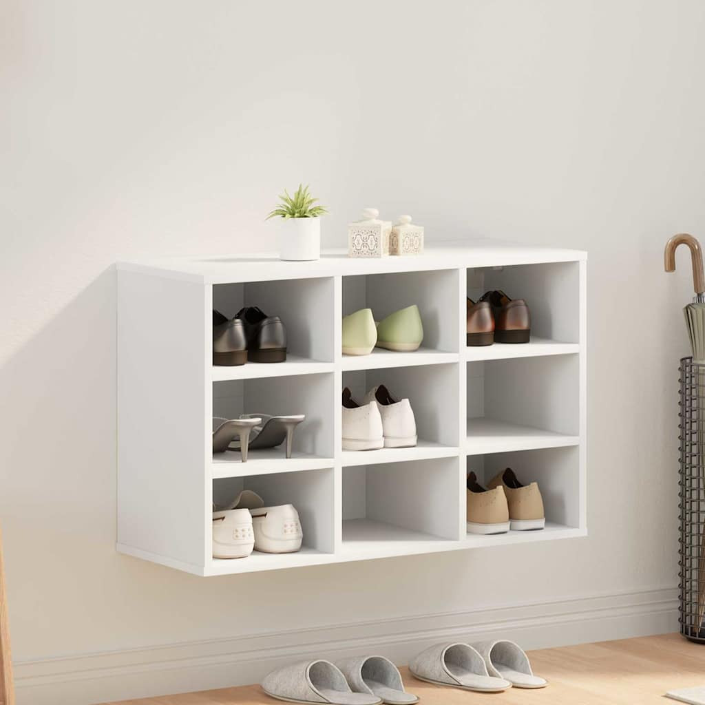 Cipősszekrény polcokkal Fehér 77.5 x 30 x 51 cm Faanyag