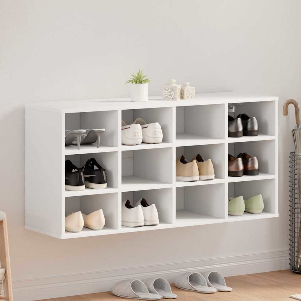 Cipősszekrény polcokkal Fehér 103 x 30 x 51 cm Faanyag