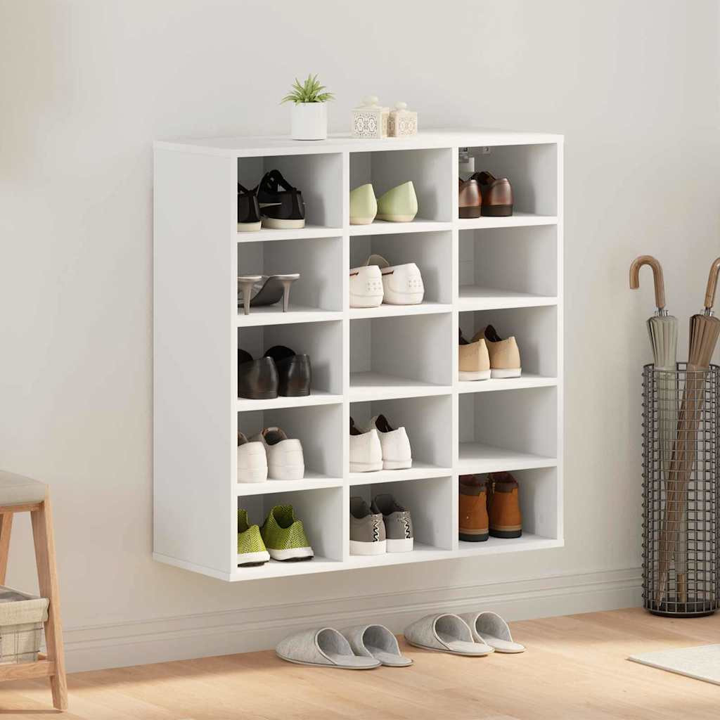 Cipősszekrény polcokkal Fehér 77.5 x 30 x 83.5 cm Faanyag