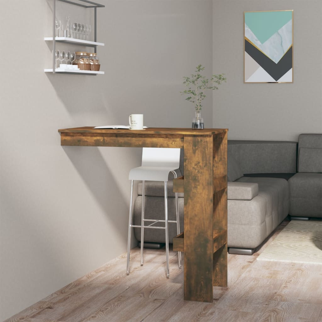 vidaXL füstös tölgy színű fatermék fali bárasztal 102 x 45 x 103,5 cm