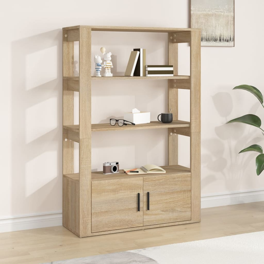 sonoma tölgy színű szerelt fa tálalóasztal 80x30x119,5 cm sonoma tölgy színű szerelt fa tálalóasztal 80x30x119,5 cm
