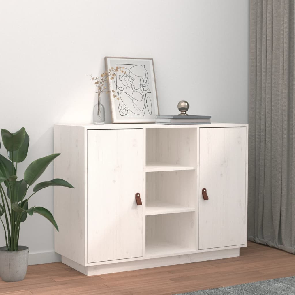 vidaXL fehér tömör fenyőfa tálalószekrény 100 x 40 x 75 cm