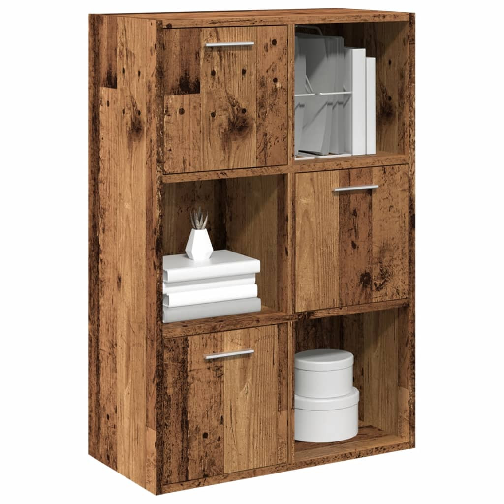 antik fa színű szerelt fa könyvespolc 60,5 x 30 x 90 cm