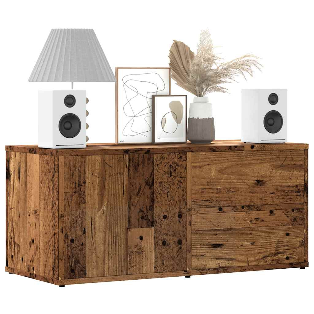 antik fa színű szerelt fa TV-szekrény 80x34x35,5 cm