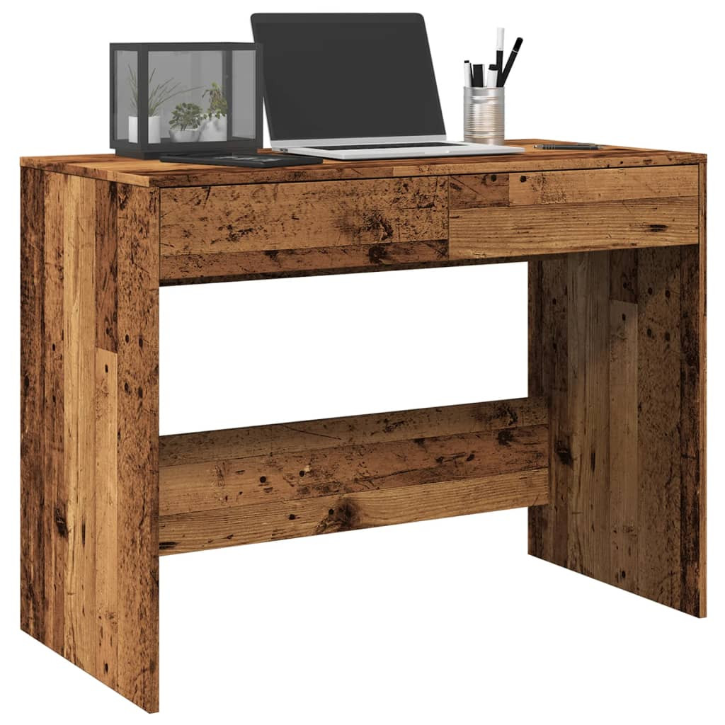 antik fa színű szerelt fa íróasztal 101 x 50 x 76,5 cm