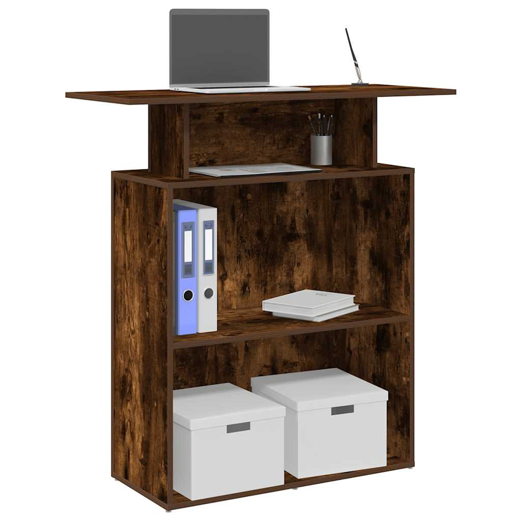 recepciós pult füstös tölgy 100x40x104 cm szerelt fa