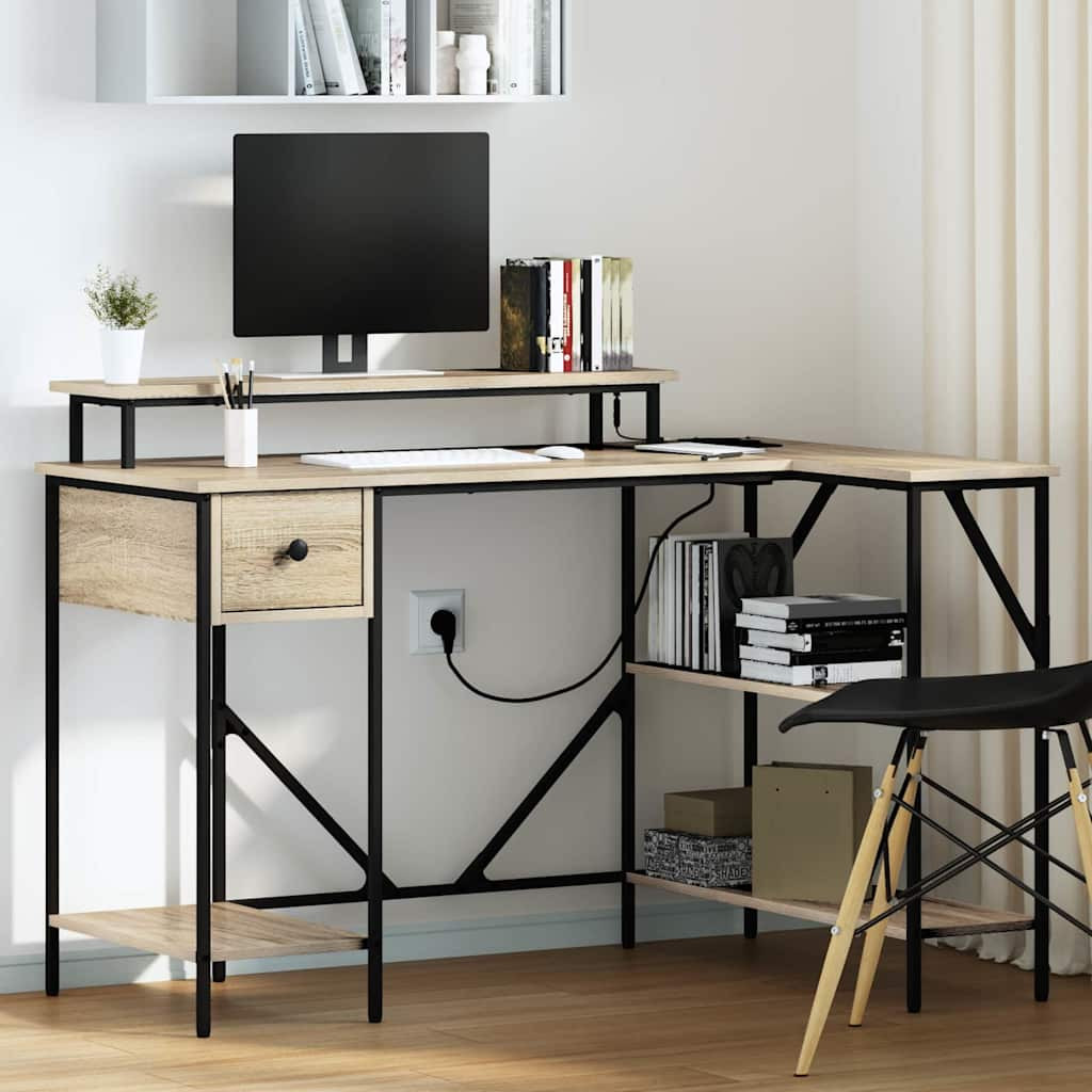 Asztal fiókkal sonoma tölgy 120 x 79 x 86.5 cm Faanyag