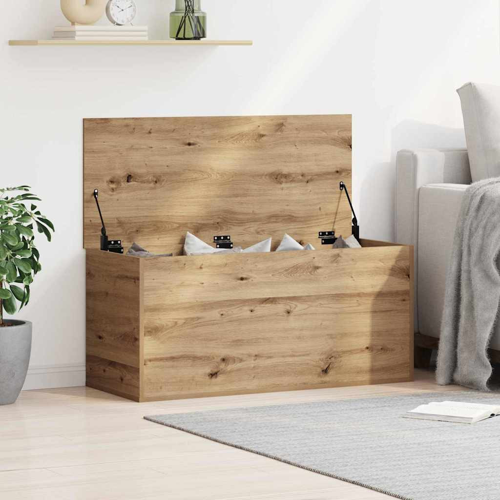 vidaXL Tároló Doboz tárolóval kézműves tölgy 100 x 42 x 46 cm Faanyag