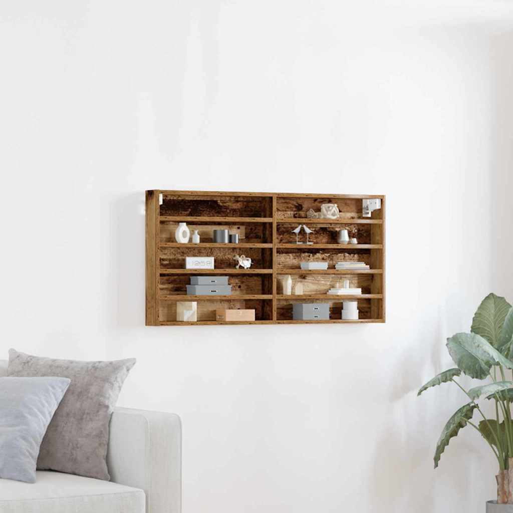 Kiállító szekrény polcokkal Öreg fa 100 x 8,5 x 50 cm Faanyag