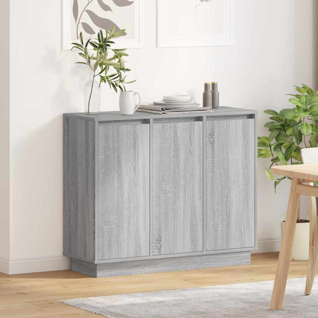 LED tálaló Szürke Sonoma 90 x 32 x 75 cm Faanyag