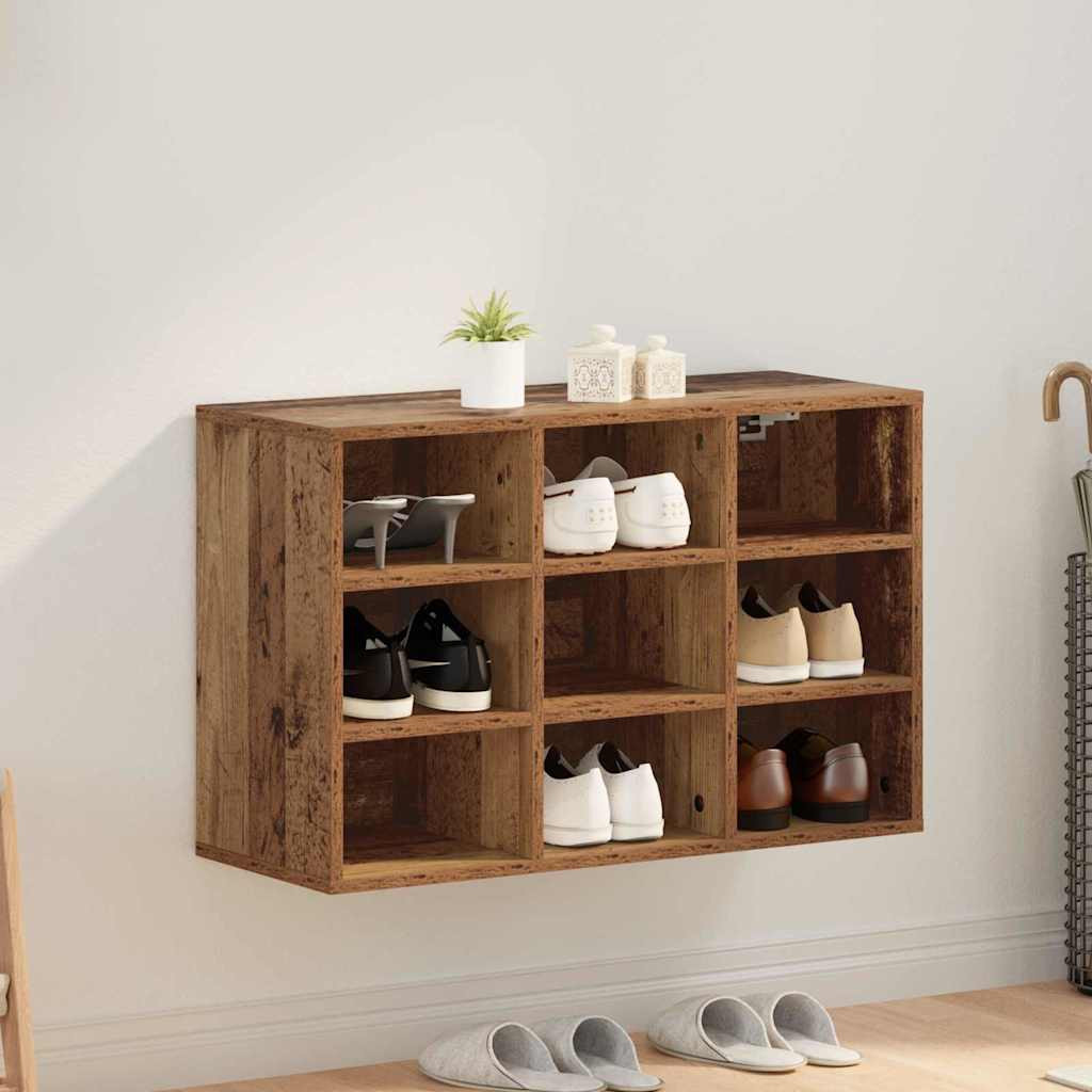 Cipősszekrény polcokkal Régi fa 77.5 x 30 x 51 cm Faanyag